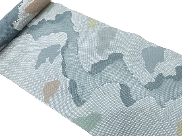 JAPANESE KIMONO / ANTIQUE BOLT FOR HASSUN OBI / SILK / MIST